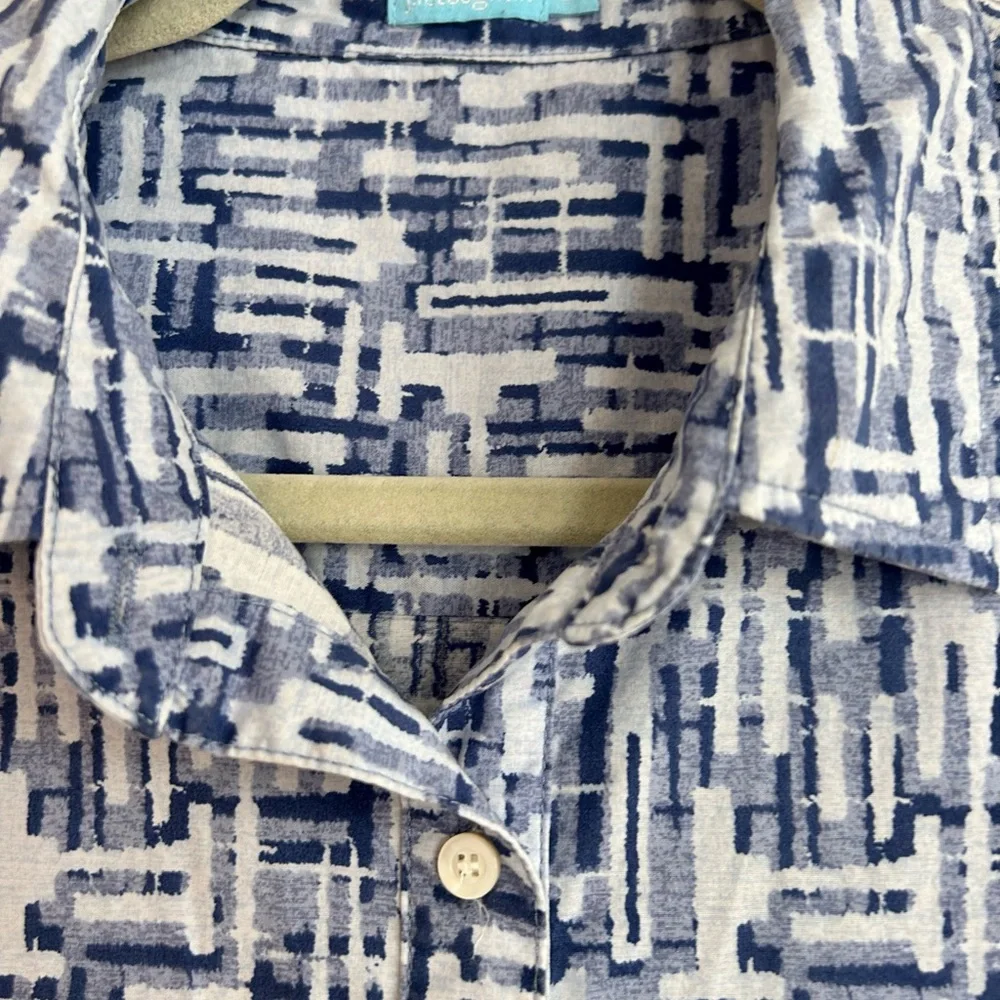 J. McLaughlin Blue Patterned Shirt Dress - Picture 2 of 3
